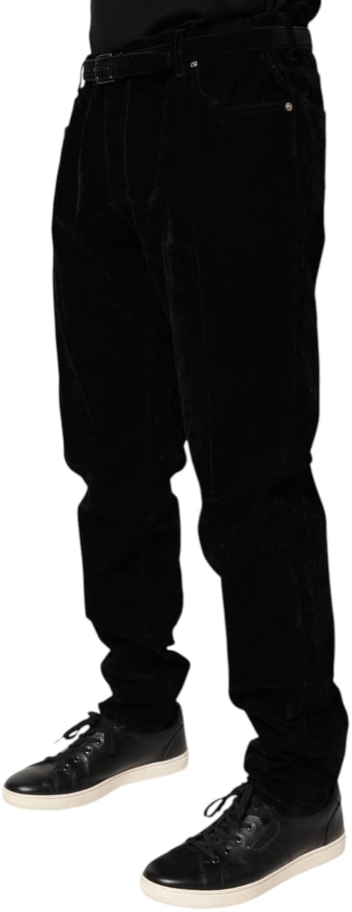 Dolce & Gabbana Black Cotton Slim Fit Denim Trouser Jeans Zwart