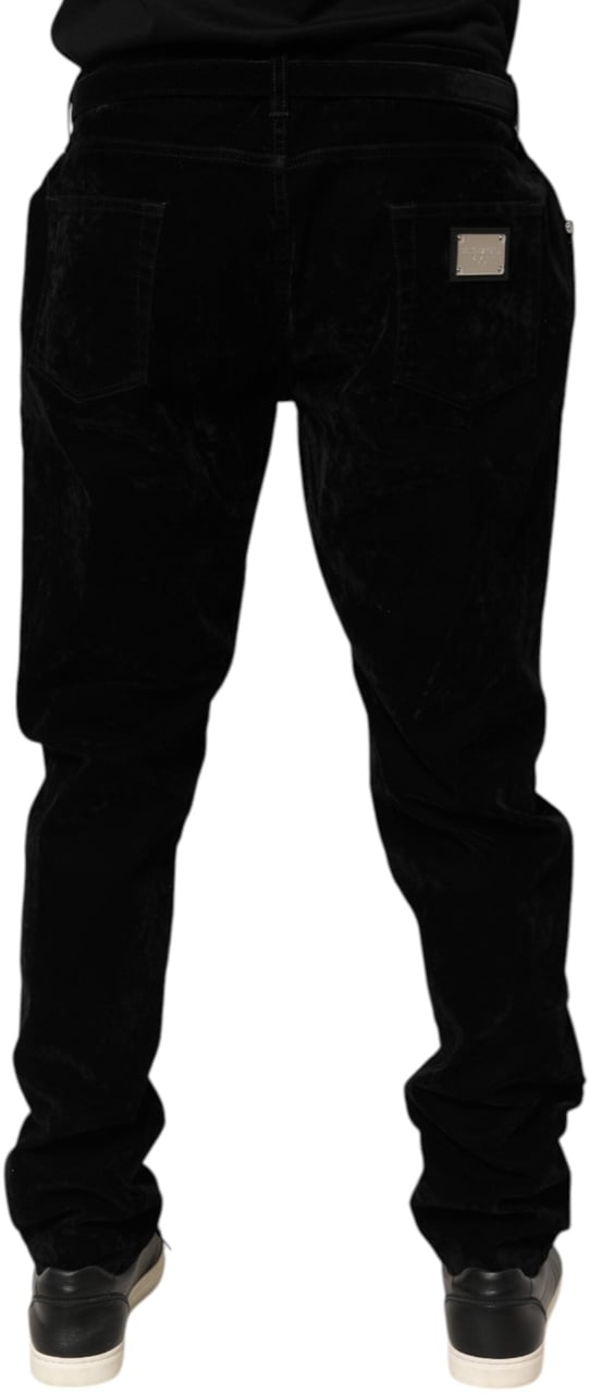 Dolce & Gabbana Black Cotton Slim Fit Denim Trouser Jeans Zwart