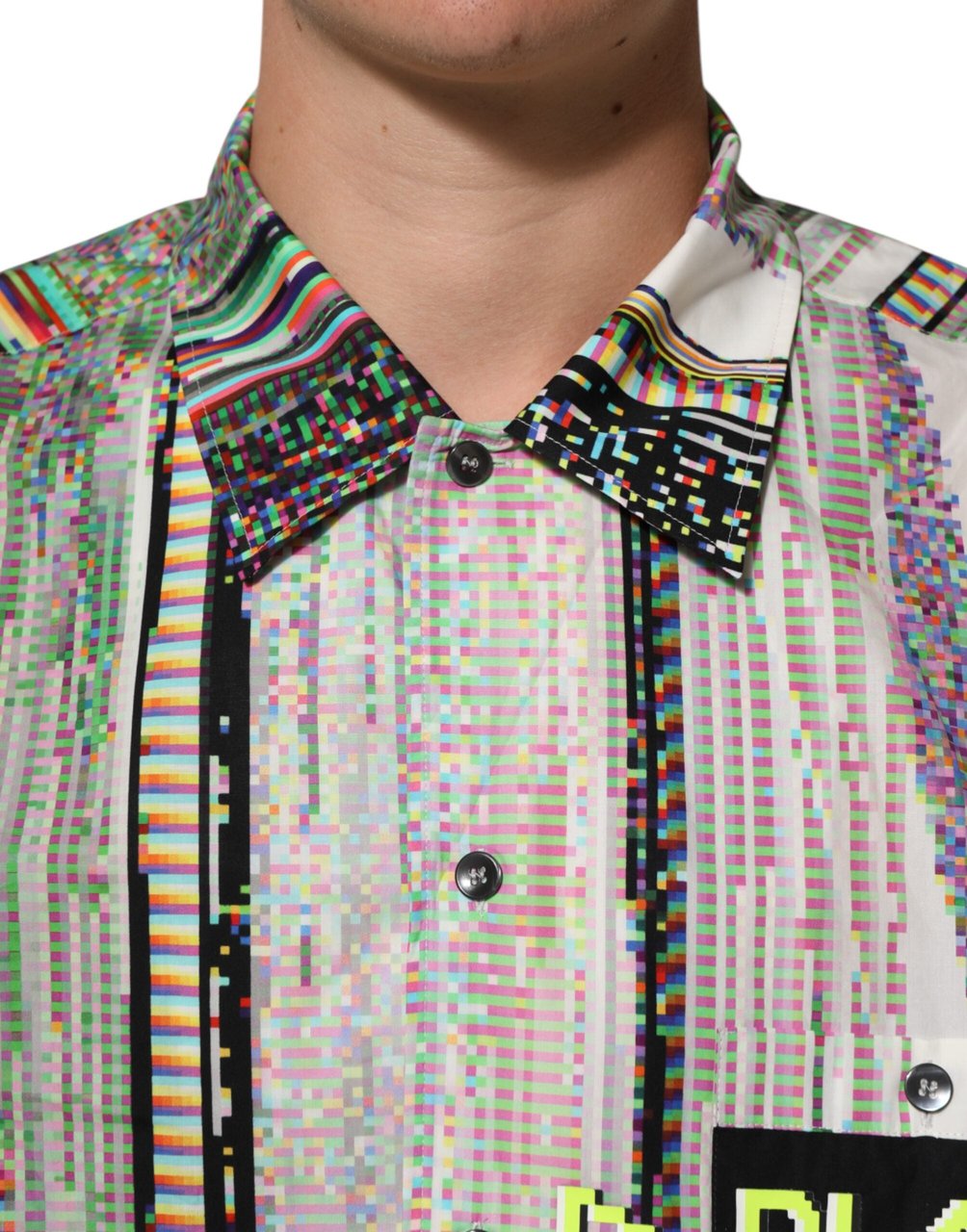 Dolce & Gabbana Multicolor Graphic Collared Casual Shirt Divers