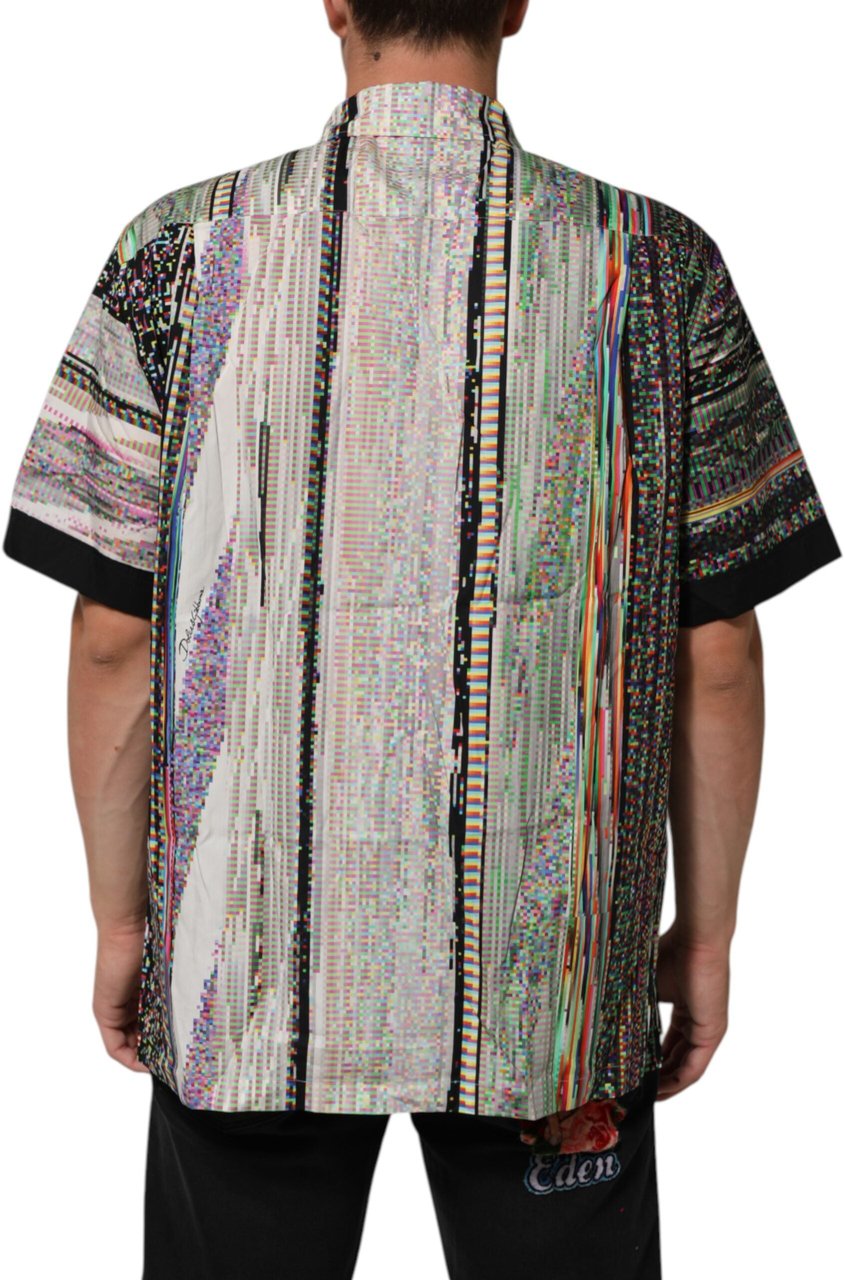 Dolce & Gabbana Multicolor Graphic Collared Casual Shirt Divers
