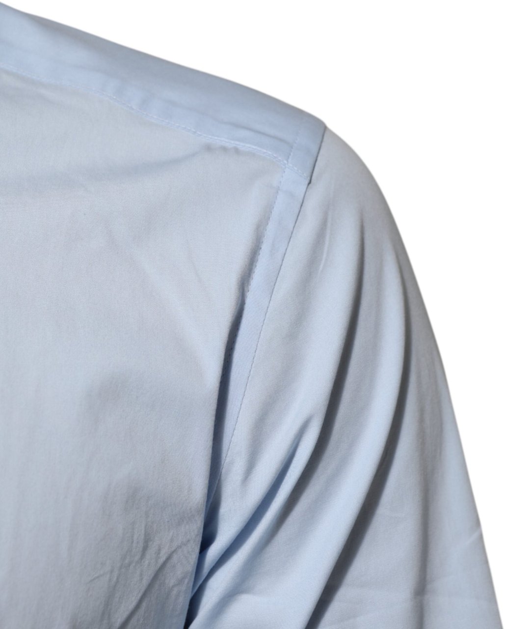 Dolce & Gabbana Light Blue Cotton GOLD Formal Men Dress Shirt Blauw
