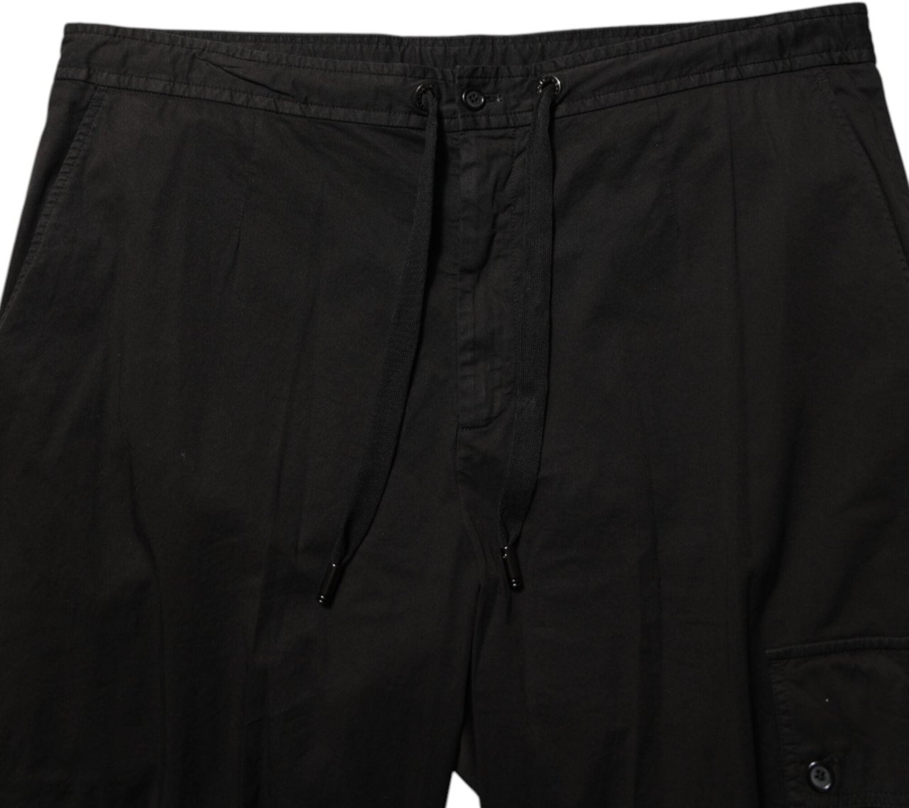Dolce & Gabbana Black Cotton Cargo Jogger Sweatpants Pants Zwart