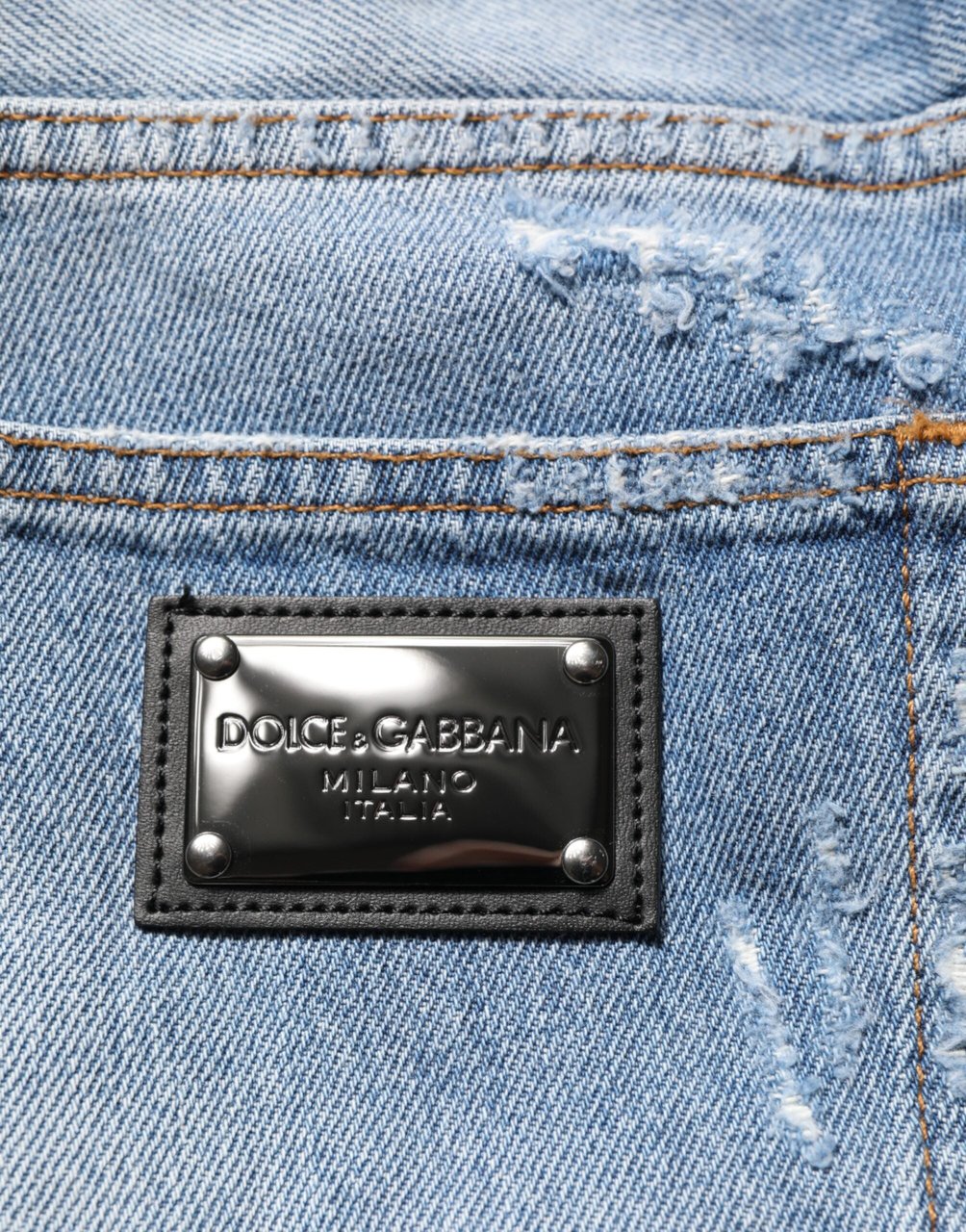 Dolce & Gabbana Blue Distressed Ripped Denim Trouser Jeans Blauw