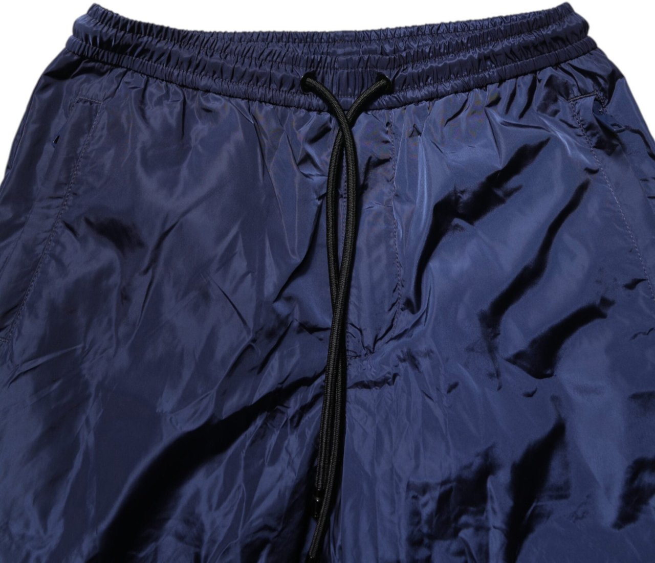 Dolce & Gabbana Blue Nylon Straight Jogger Sweatpants Pants Blauw
