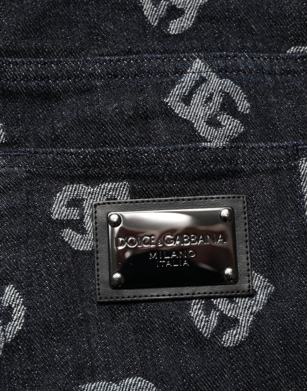 Dolce & Gabbana Black DG Monogram Cotton Skinny Denim Jeans Zwart