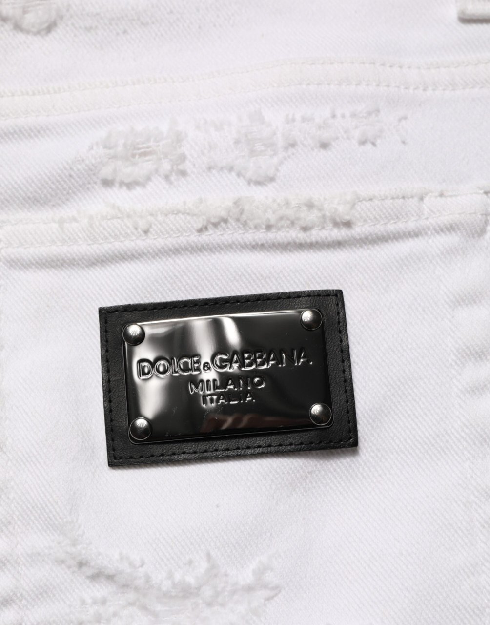 Dolce & Gabbana White Distressed Ripped Denim Trouser Jeans Wit