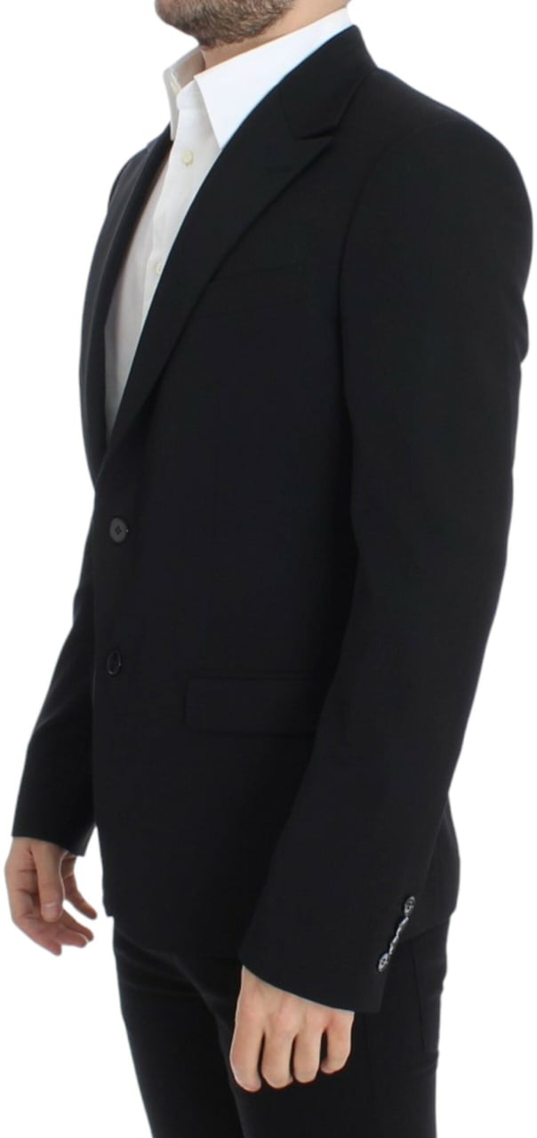 Dolce & Gabbana Black wool slim fit blazer Zwart