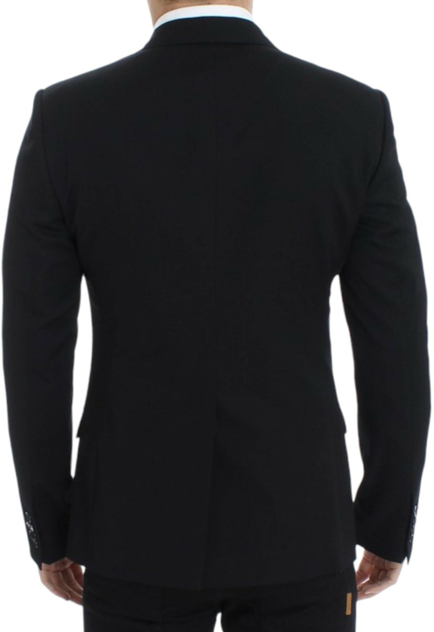 Dolce & Gabbana Black wool slim fit blazer Zwart
