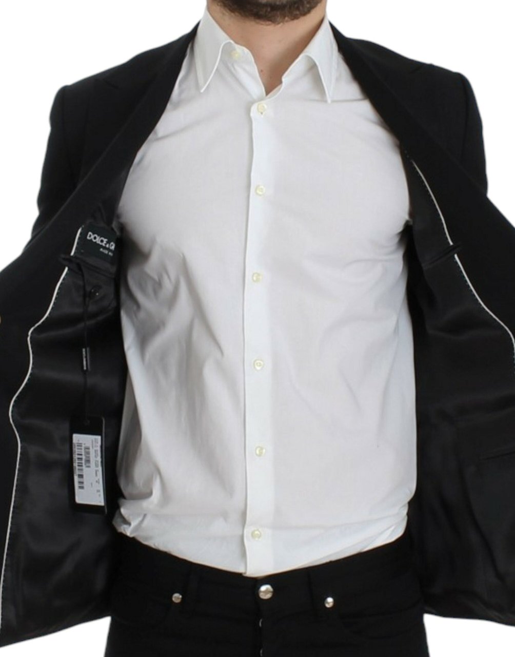 Dolce & Gabbana Black wool slim fit blazer Zwart