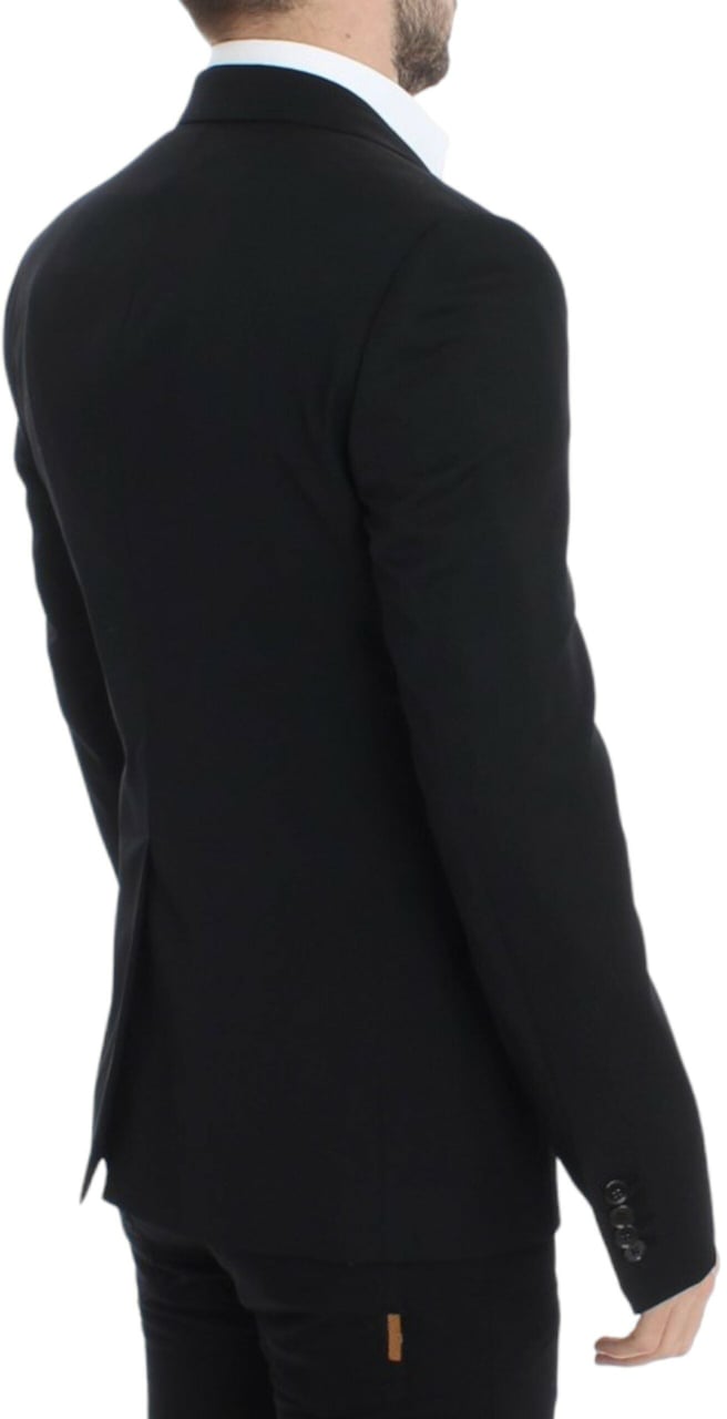 Dolce & Gabbana Black wool slim fit blazer Zwart