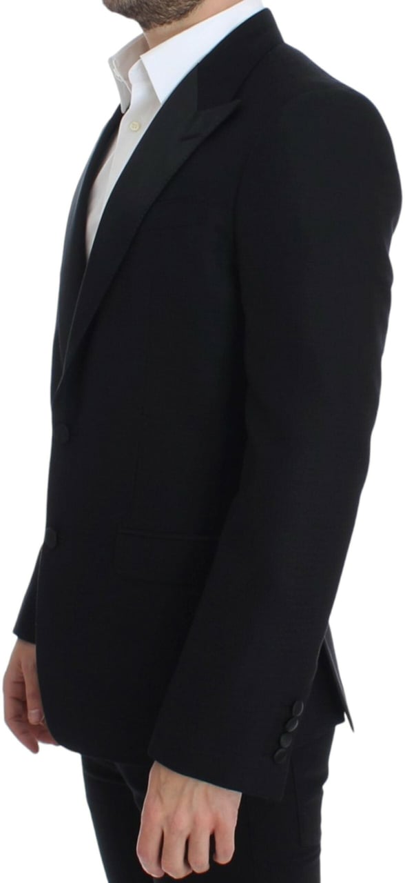 Dolce & Gabbana Black wool silk SICILIA blazer Zwart