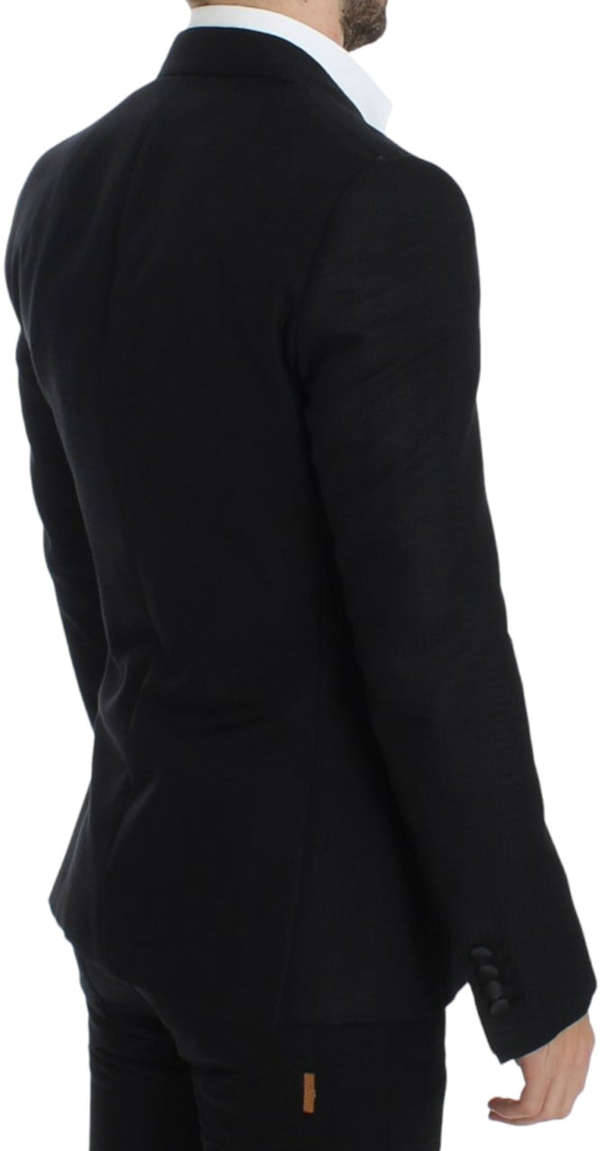 Dolce & Gabbana Black wool silk SICILIA blazer Zwart