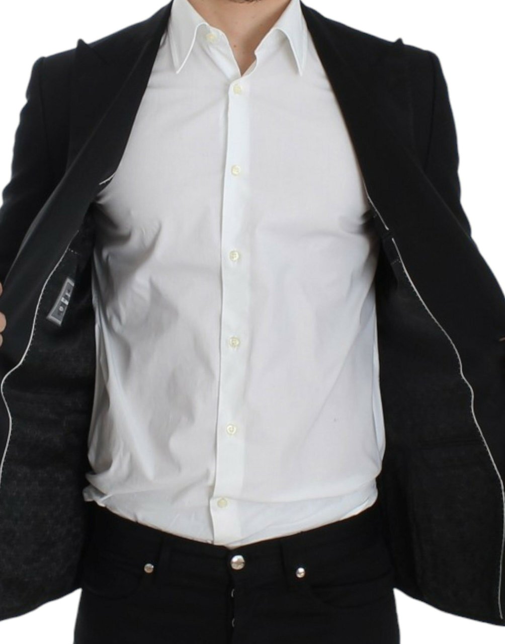 Dolce & Gabbana Black wool silk SICILIA blazer Zwart
