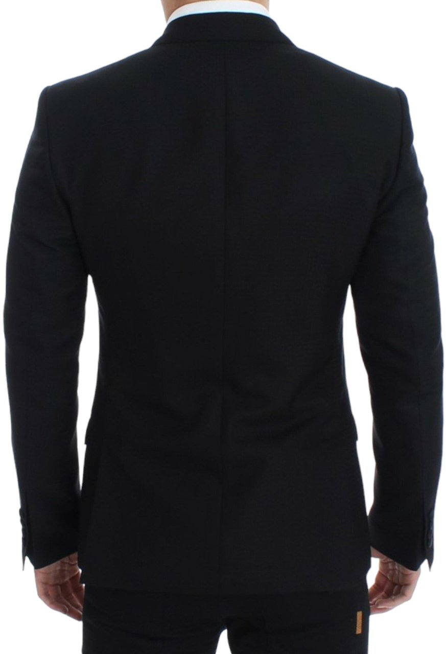 Dolce & Gabbana Black wool silk SICILIA blazer Zwart