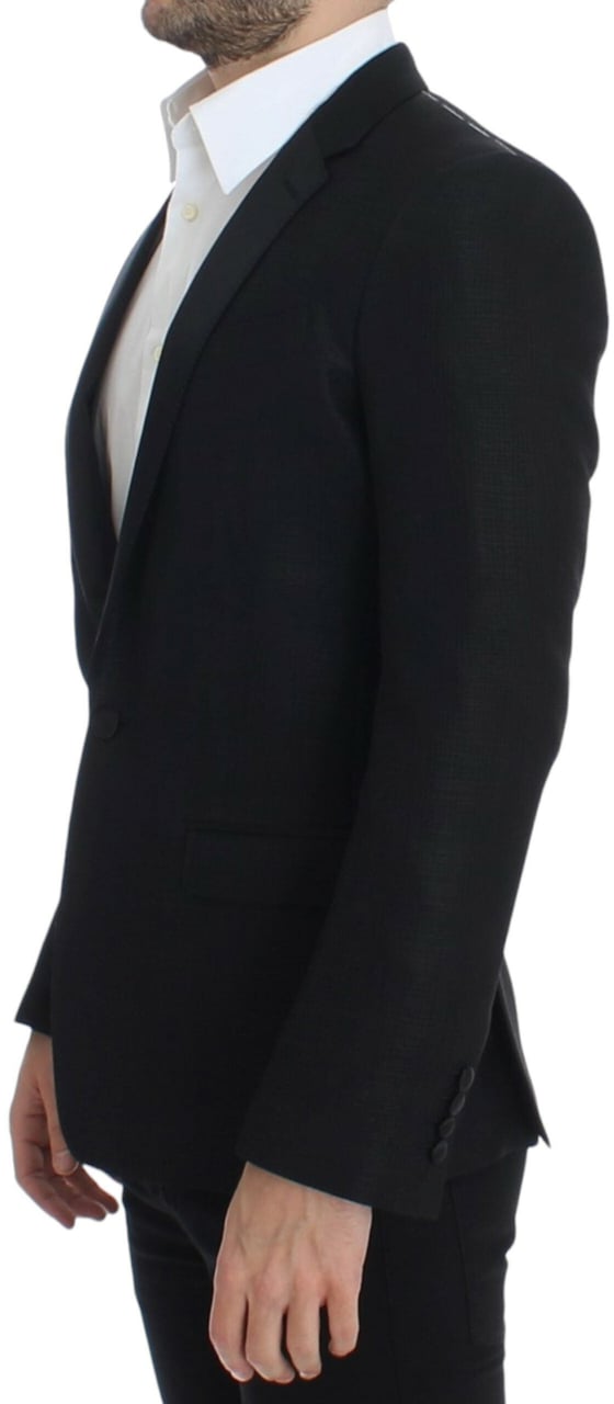 Dolce & Gabbana Black wool MARTINI slim blazer Zwart