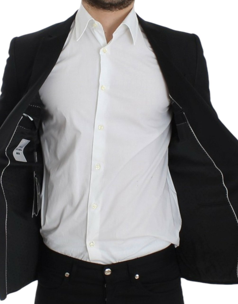 Dolce & Gabbana Black wool MARTINI slim blazer Zwart