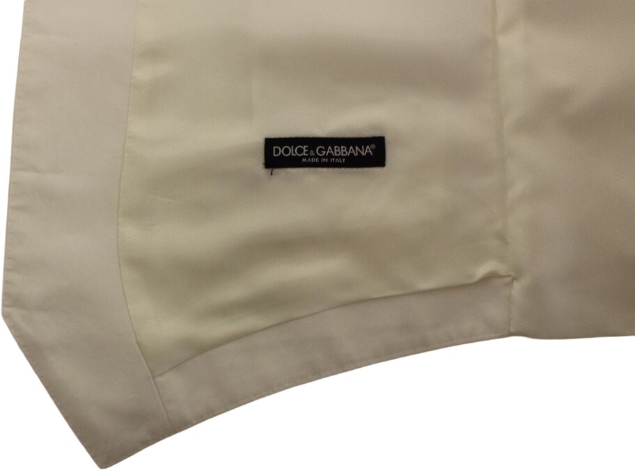 Dolce & Gabbana White Cotton Silk Blend Dress Vest Blazer Wit