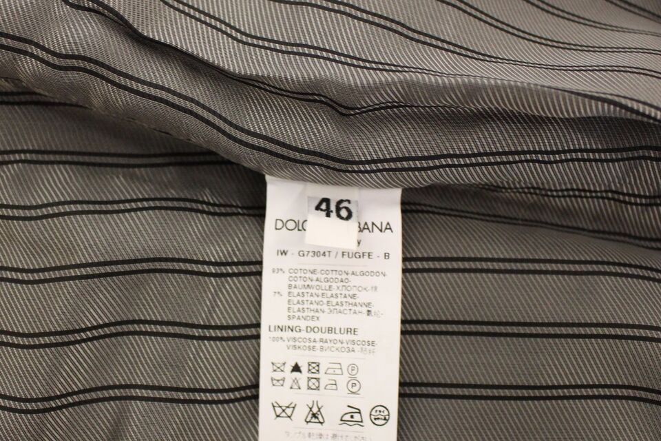 Dolce & Gabbana Gray Cotton Stretch Dress Vest Blazer Grijs