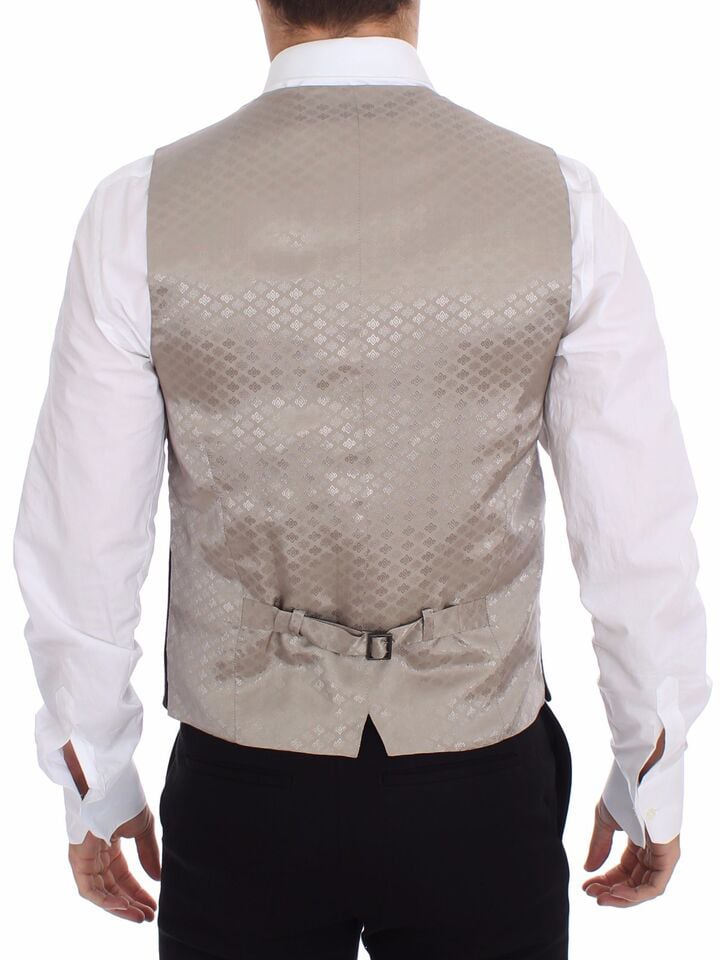 Dolce & Gabbana Black Cotton Dress Vest Blazer Jacket Zwart