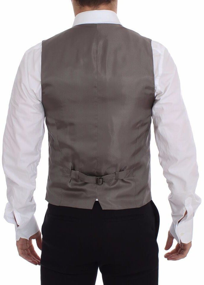 Dolce & Gabbana Beige Cotton Dress Vest Blazer Jacket Beige