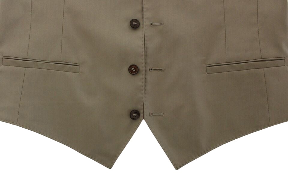 Dolce & Gabbana Beige Cotton Dress Vest Blazer Jacket Beige