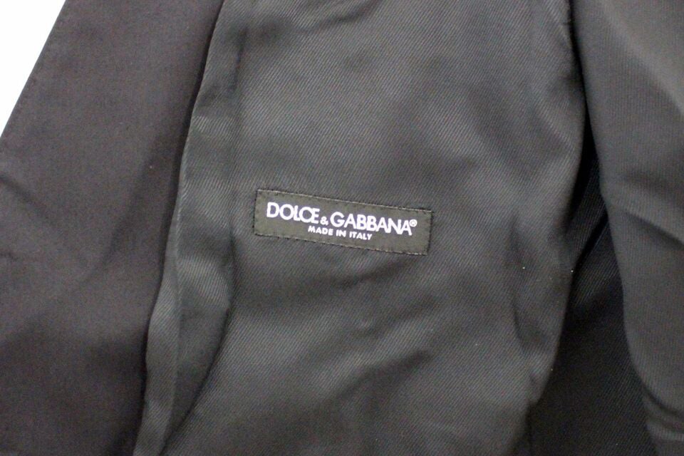 Dolce & Gabbana Blue Cotton Stretch Dress Vest Blazer Blauw
