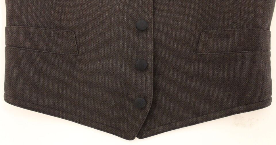 Dolce & Gabbana Brown Cotton Blend Dress Vest Gilet Bruin