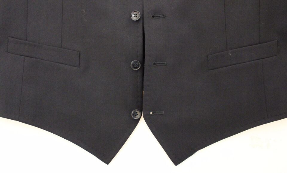 Dolce & Gabbana Blue Cotton Stretch Dress Vest Blazer Blauw