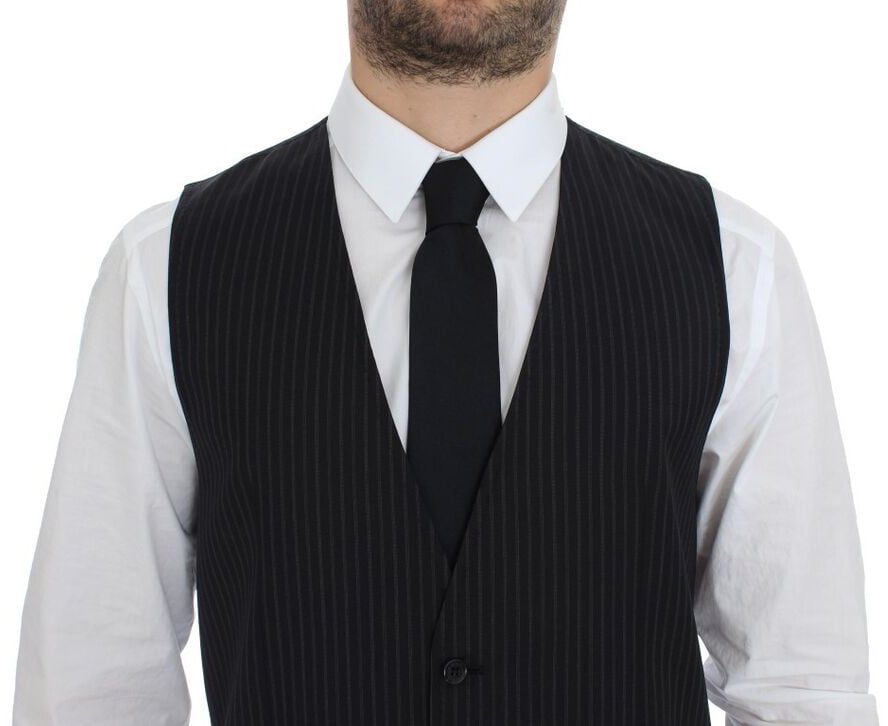 Dolce & Gabbana Gray Stretch Formal Dress Vest Gilet Grijs