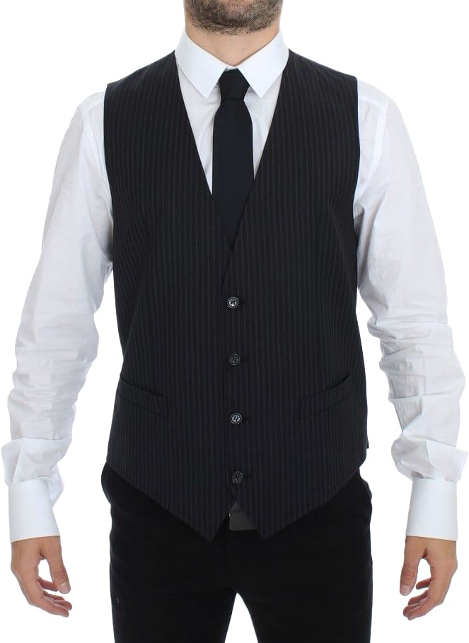 Dolce & Gabbana Gray Stretch Formal Dress Vest Gilet Grijs