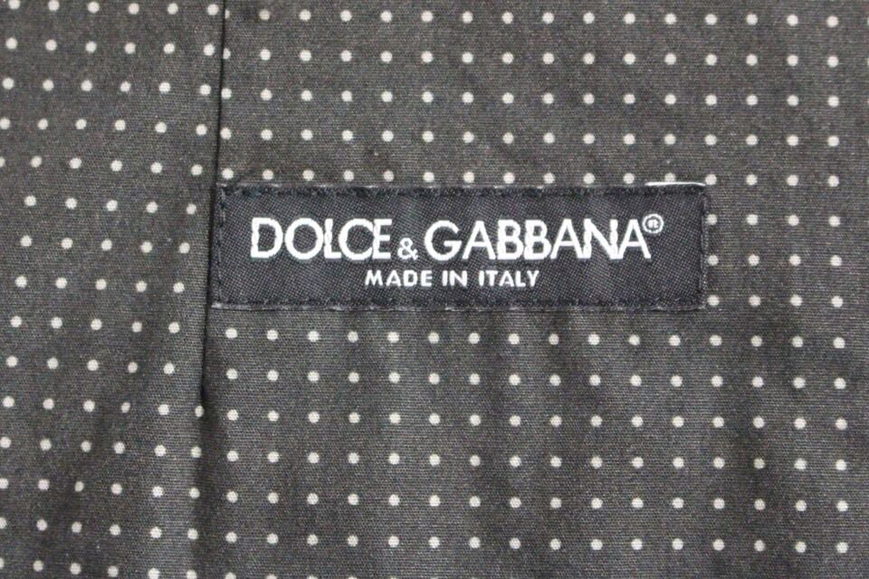 Dolce & Gabbana Gray Polka Dot Dress Vest Gilet Weste Grijs