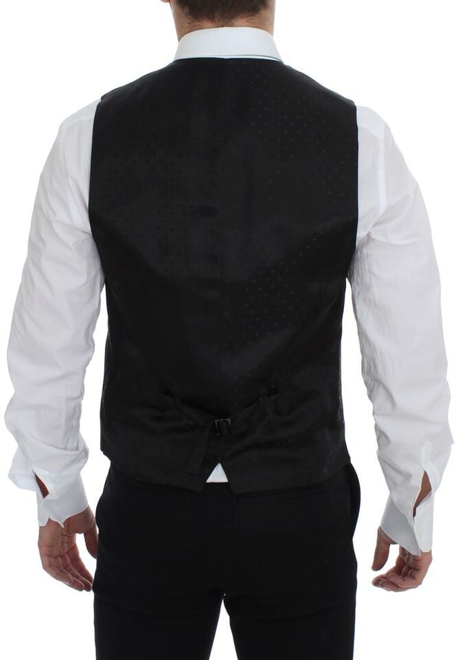 Dolce & Gabbana Gray Wool Formal Dress Vest Gilet Weste Grijs