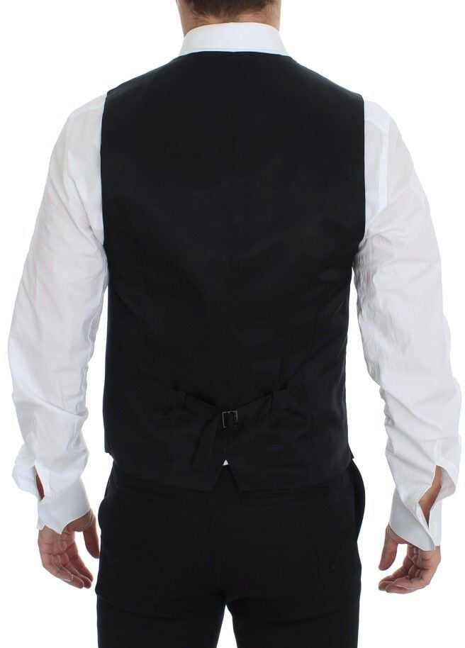 Dolce & Gabbana Gray Wool Formal Dress Vest Gilet Weste Grijs