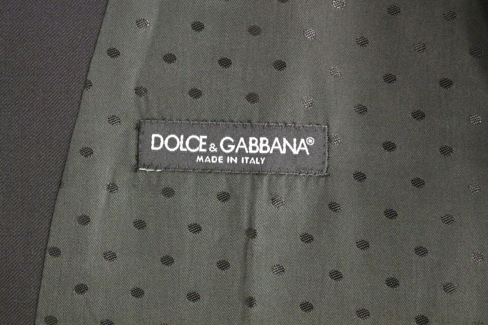 Dolce & Gabbana Black Wool Formal Dress Vest Gilet Weste Zwart