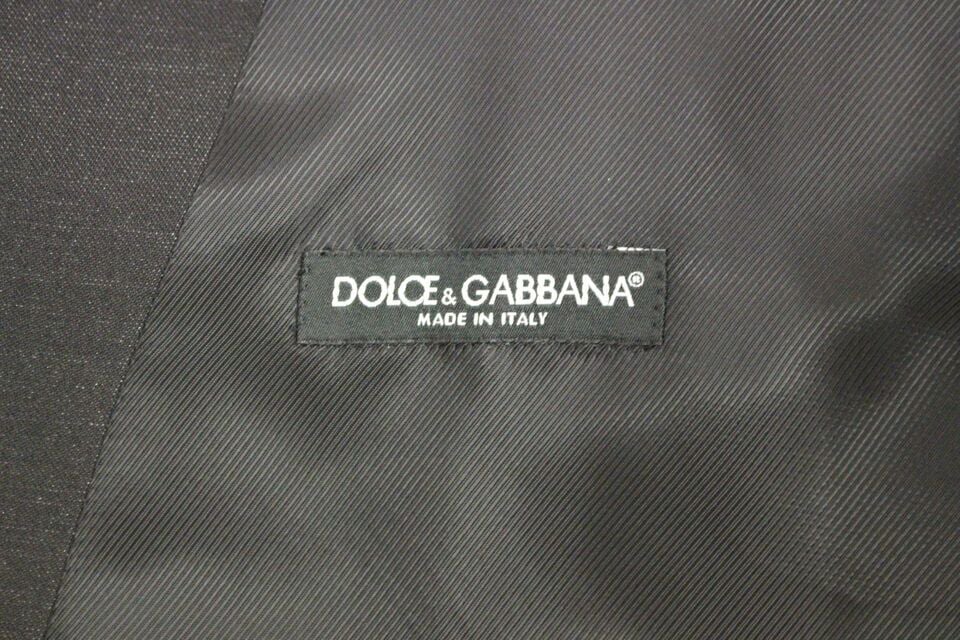Dolce & Gabbana Gray Wool Silk Dress Vest Gilet Weste Grijs