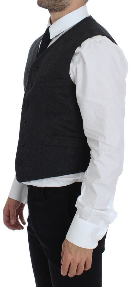 Dolce & Gabbana Gray Wool Blend Vest Gilet Weste Grijs