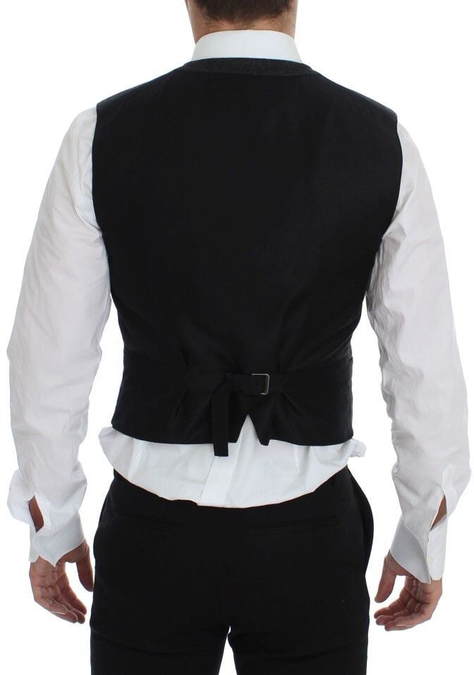 Dolce & Gabbana Gray Wool Blend Vest Gilet Weste Grijs