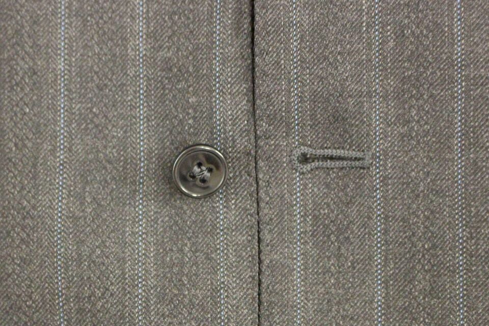 Dolce & Gabbana Gray Striped Wool Logo Vest Gilet Weste Grijs