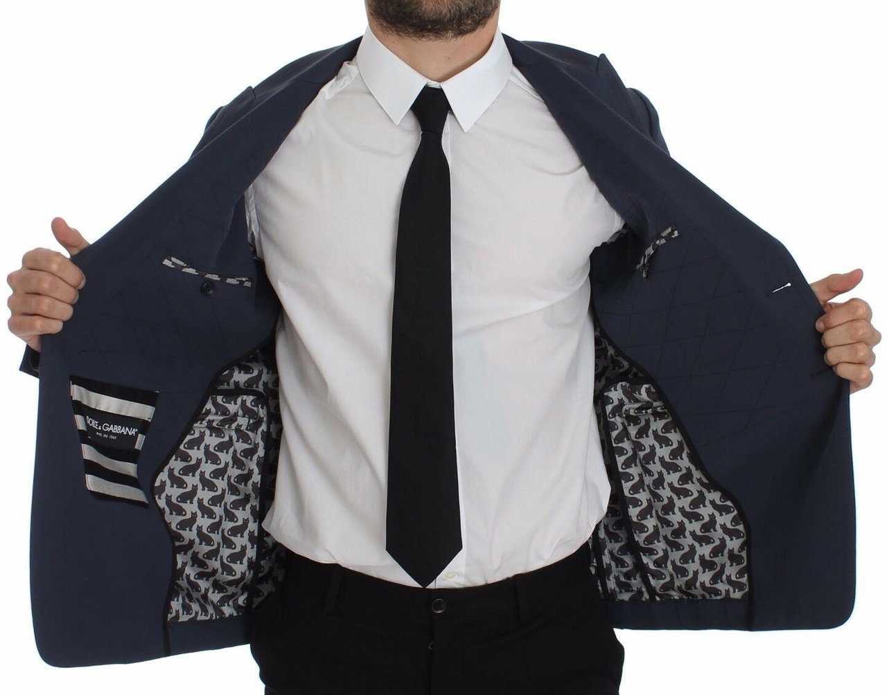 Dolce & Gabbana Blue Cotton Stretch Casual Blazer Blauw