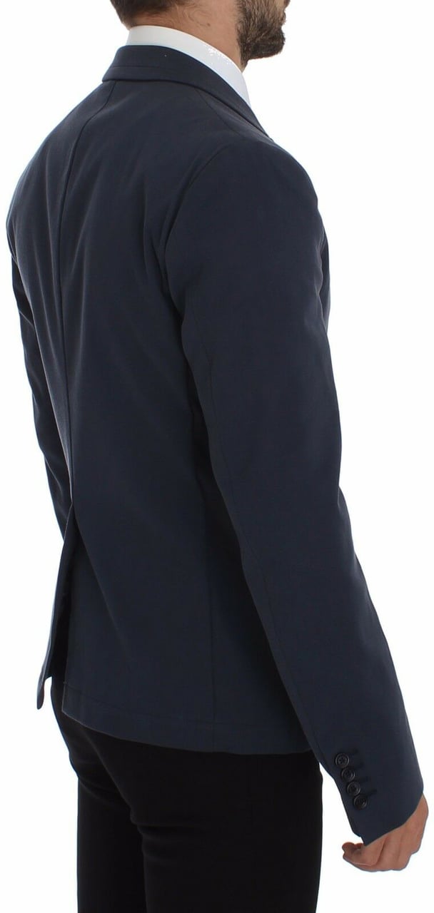 Dolce & Gabbana Blue Cotton Stretch Casual Blazer Blauw