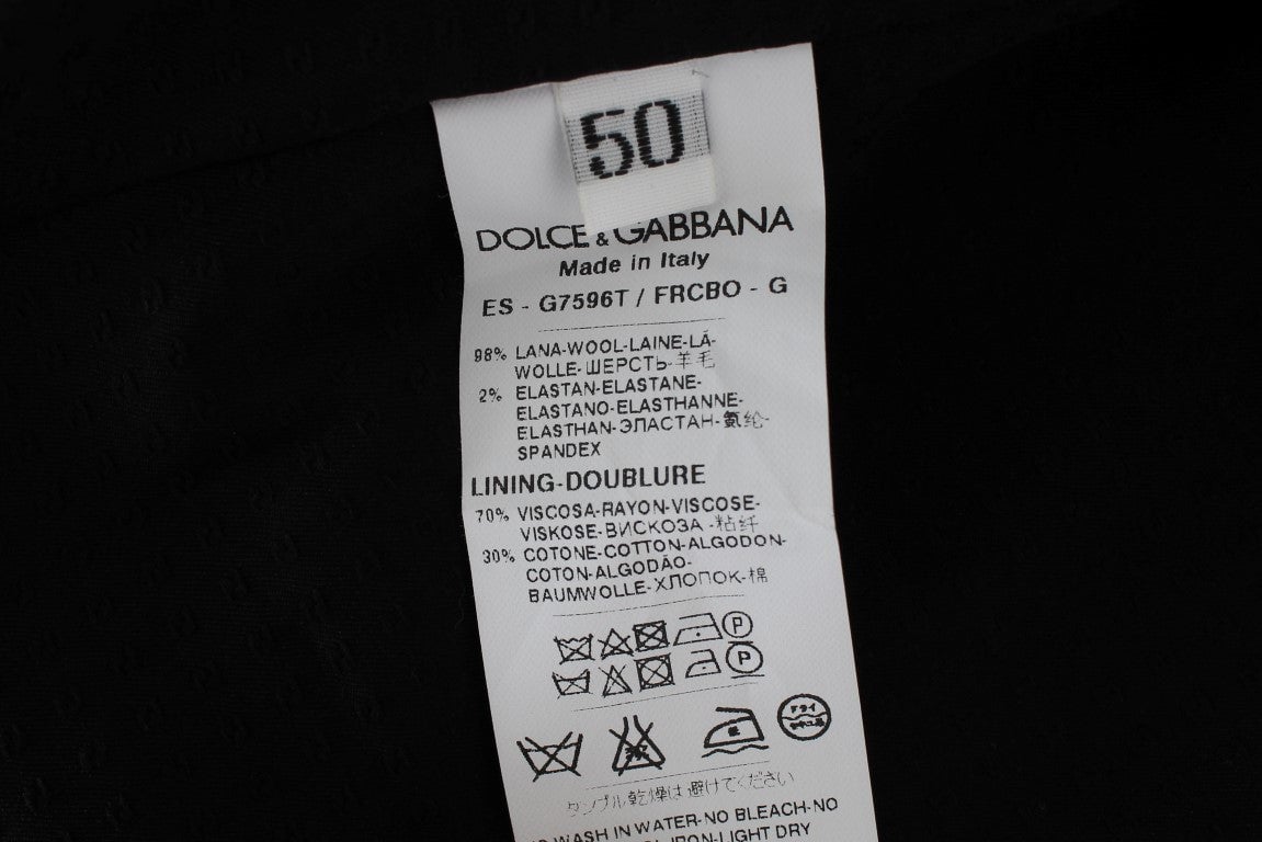 Dolce & Gabbana Gray Striped Formal Vest Grijs