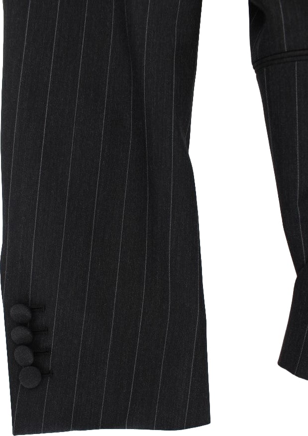 Dolce & Gabbana Gray Striped Slim Fit Wool Blazer Grijs