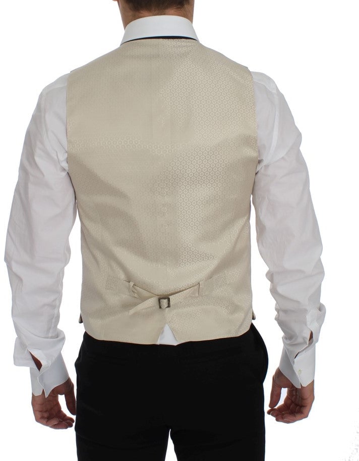 Dolce & Gabbana Beige Polka Dot Silk 2 Piece Blazer Beige