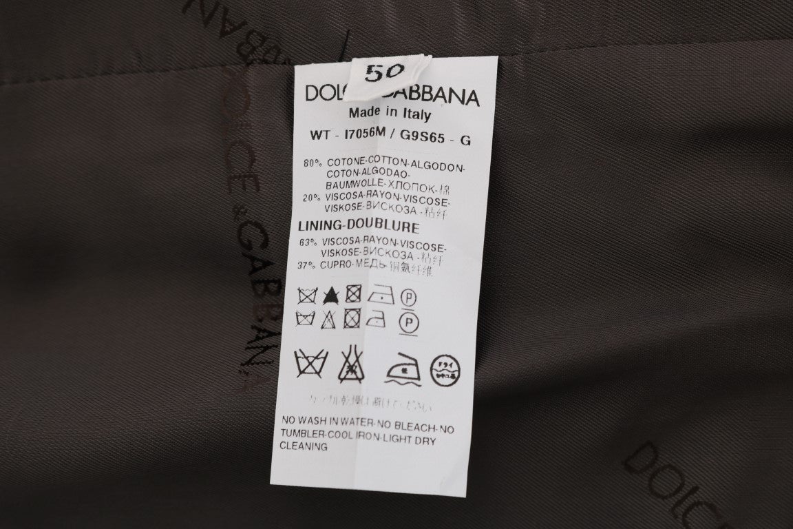 Dolce & Gabbana Gray STAFF Cotton Striped Vest Grijs