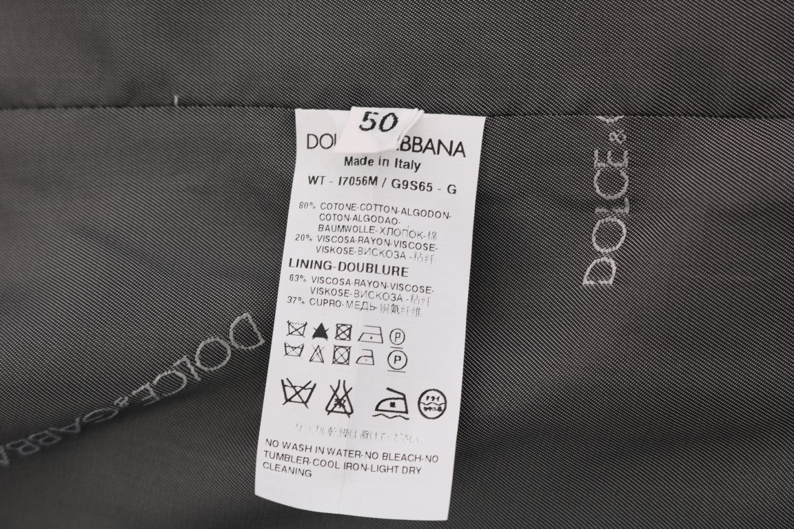 Dolce & Gabbana Gray STAFF Cotton Striped Vest Grijs