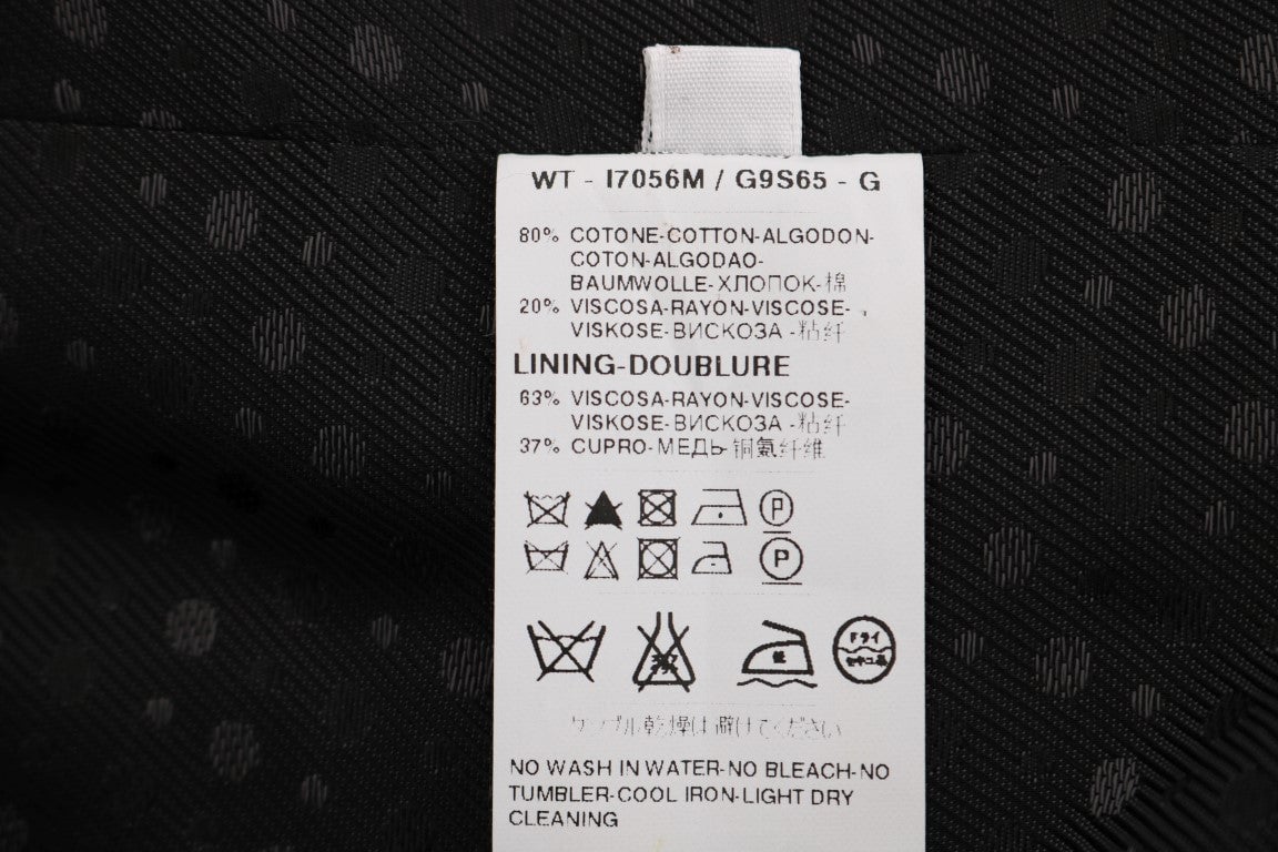Dolce & Gabbana Gray STAFF Cotton Striped Vest Grijs