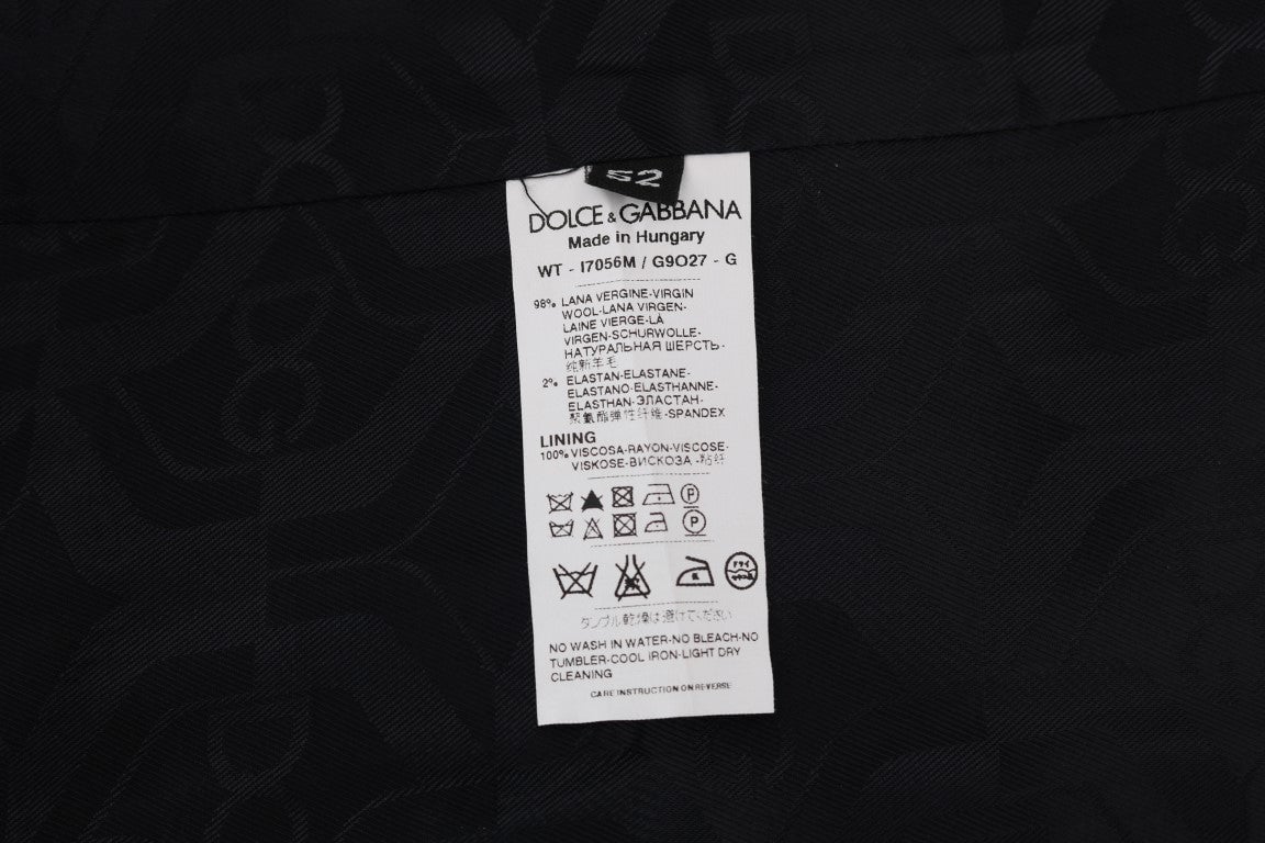Dolce & Gabbana Black STAFF Wool Striped Vest Zwart
