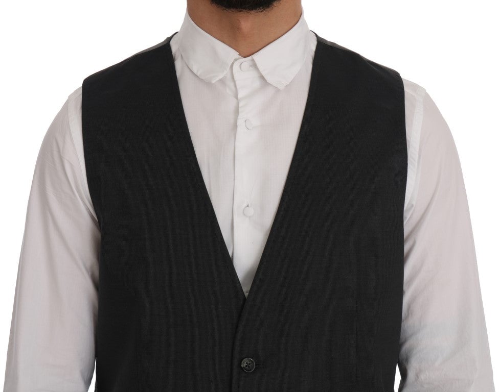 Dolce & Gabbana Gray STAFF Cotton Rayon Vest Grijs