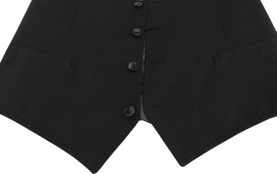 Dolce & Gabbana Gray STAFF Cotton Rayon Vest Grijs