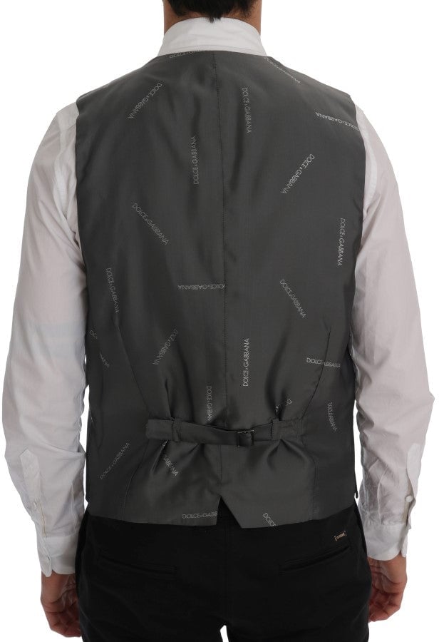 Dolce & Gabbana Gray STAFF Cotton Rayon Vest Grijs